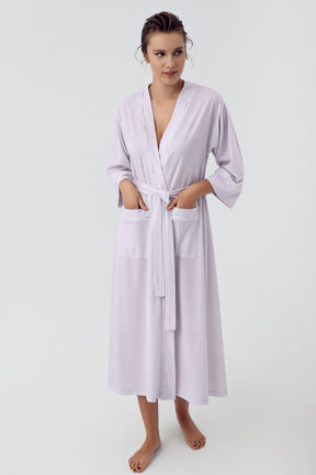 Striped Maternity Robe Lilac - 16501