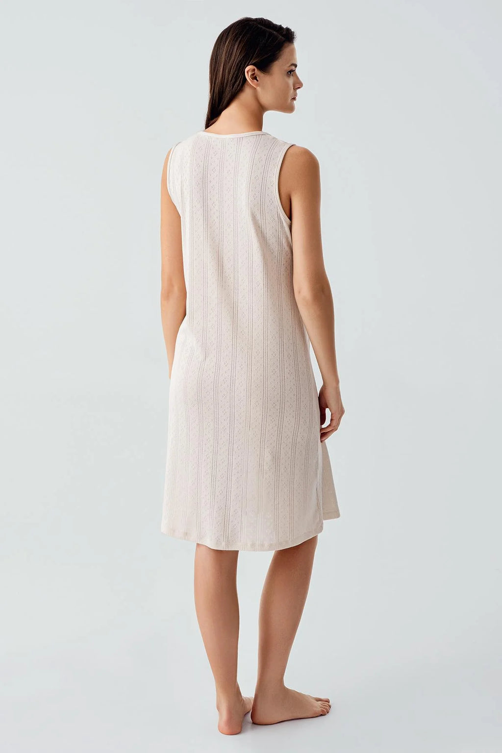 Hidden Breastfeeding Panel Maternity Feeding-Friendly Nightgown & Robe Set Beige - S17408