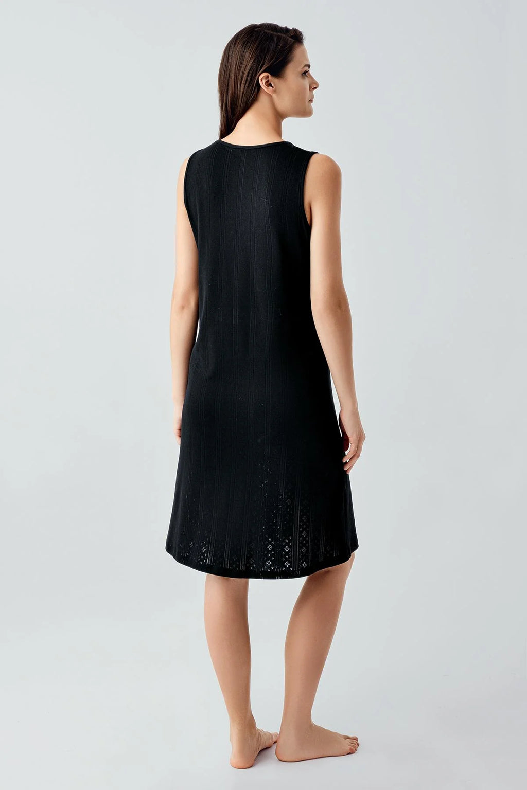 Hidden Breastfeeding Panel Maternity Feeding-Friendly Nightgown & Robe Set Black - S17408