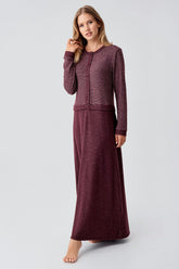 Soft Texture Maternity & Nursing Nightgown Claret Red - 18102