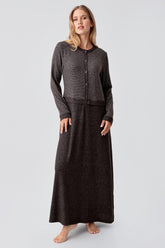 Soft Texture Maternity & Nursing Nightgown Coffee - 18102