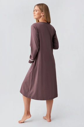 Side Tie Nursing Feature Cotton 4-Piece Maternity-Nursing Set Coffee - 180101