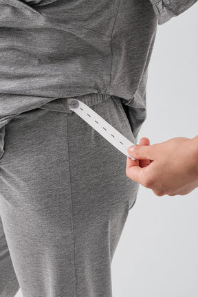 Pleated Wrap Maternity & Nursing Pajama Set Grey - 19218
