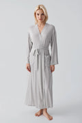 Long Soft Stretch Maternity Robe Grey - 19500