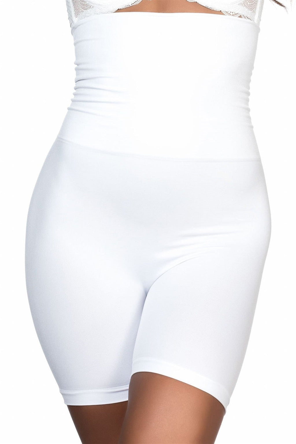 Seamless High Waist Double Boxer Postpartum Corset White - 2014