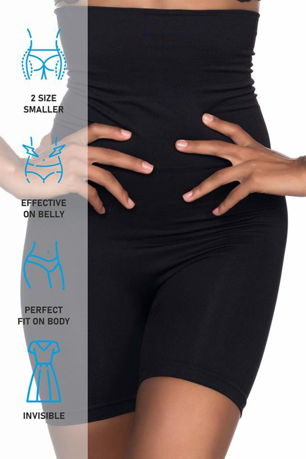 Seamless High Waist Double Boxer Postpartum Corset Black - 2014