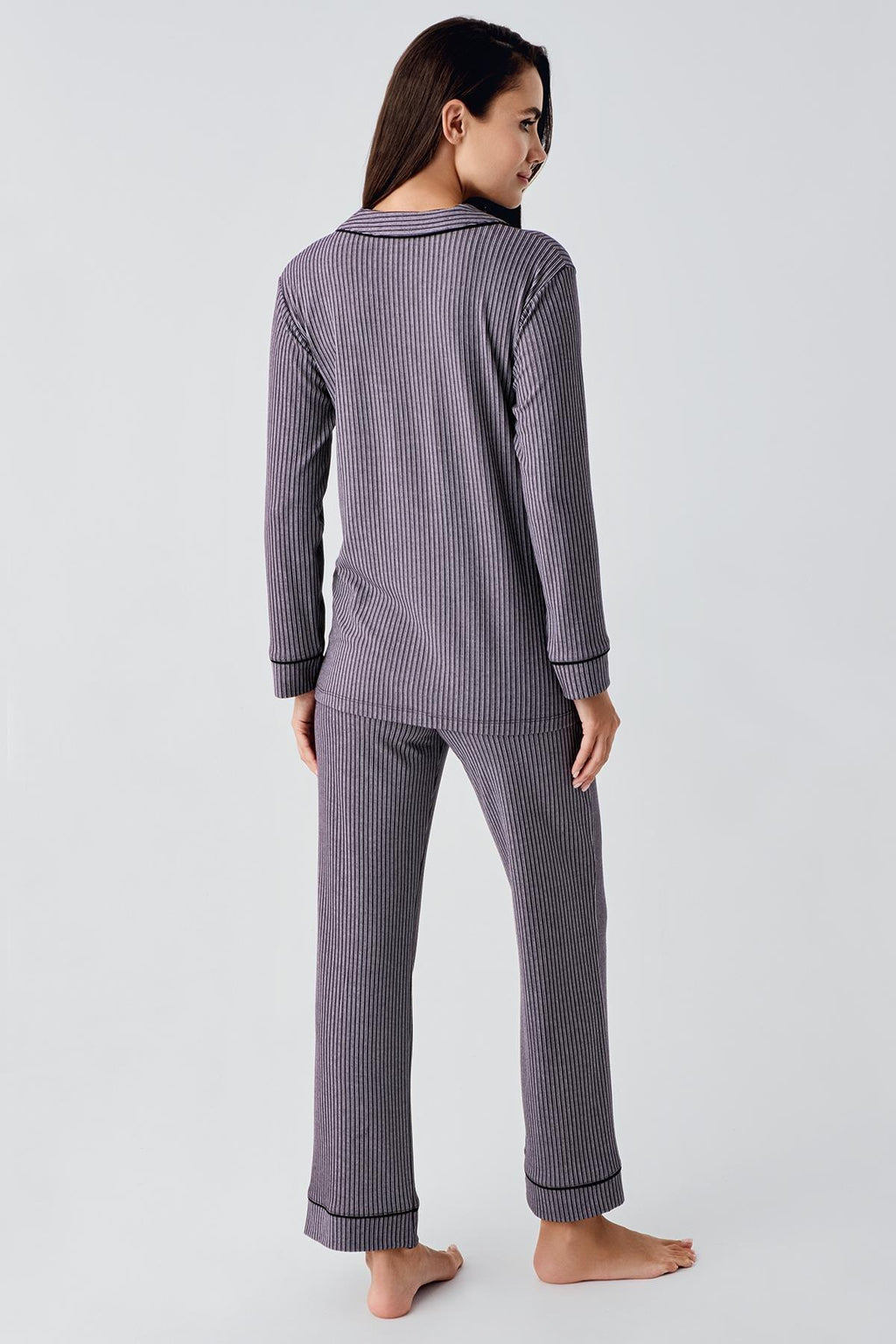 Baby Collar Maternity Feeding-Friendly Pajama Set Plum - S22109
