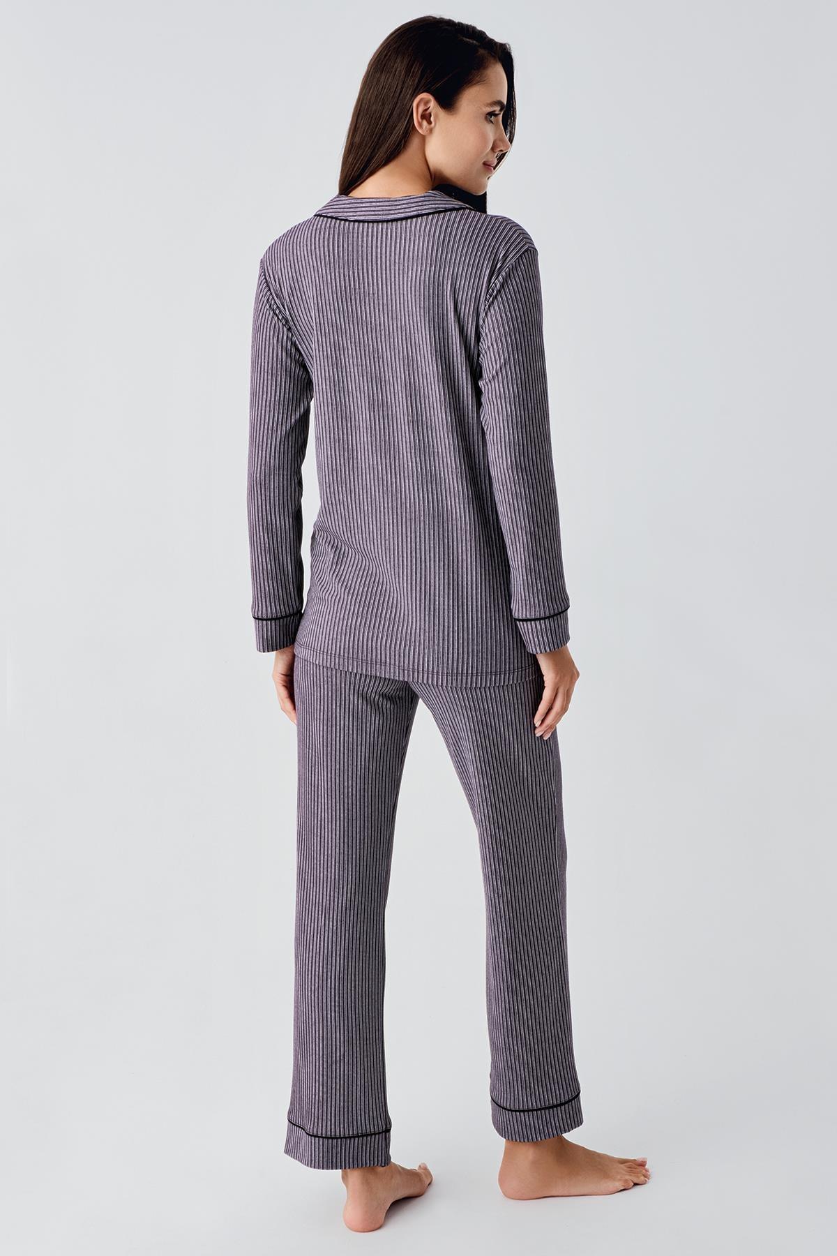 Baby Collar Maternity Feeding-Friendly Pajama Set Plum - S22109