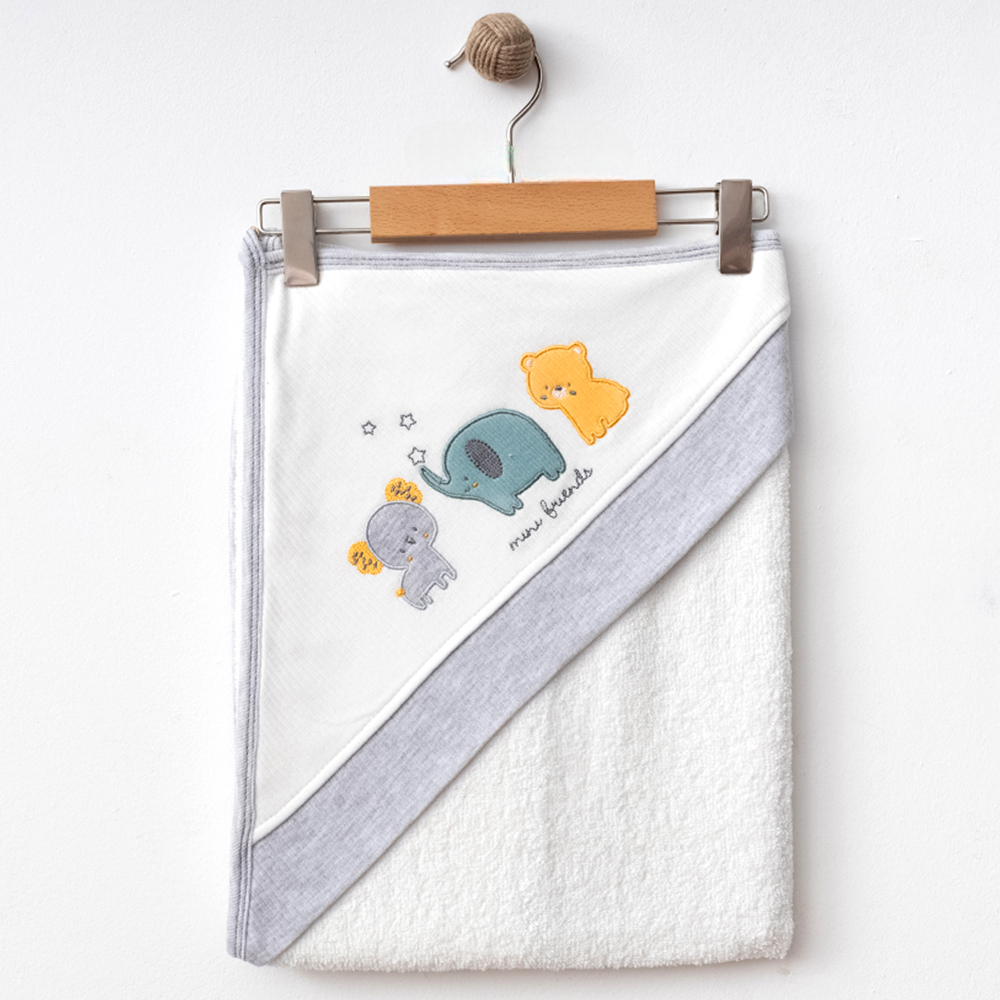 Mini Friends Themed Baby Towel Grey - E239.1428