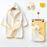 Sweety Bear Themed Baby Bathrobe Set Yellow (0-24 Months) - 239.5580