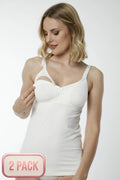 2-Pack Clip & Feed Camisole Nursing Tank Top Ecru - 2400eb