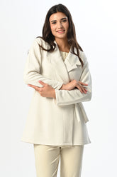 Guipure Collar 3-Piece Maternity-Nursing Pajama & Robe Set - 24342