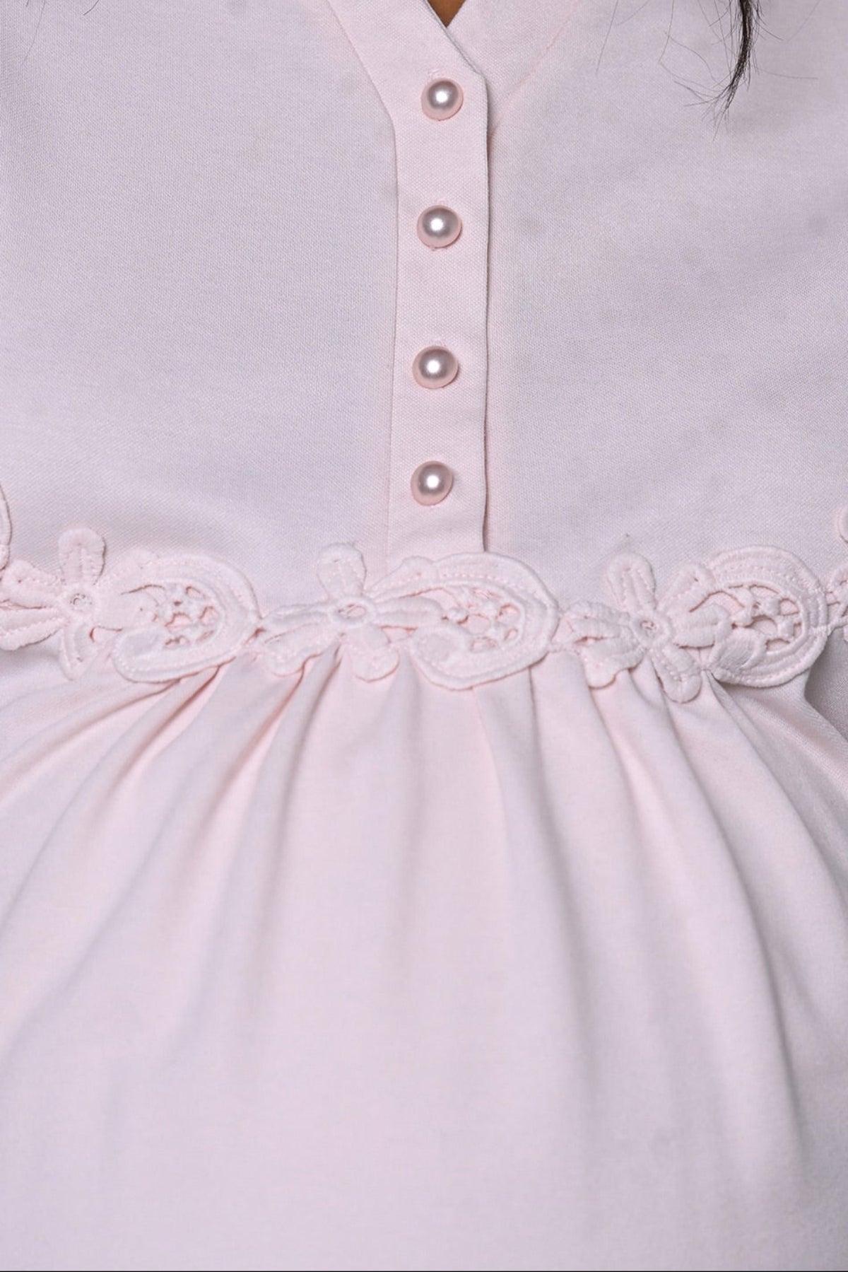 Guipure 3-Piece Maternity-Nursing Pajama & Welsoft Robe Set Pink - 24346