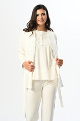 Lacy Edge 3-Piece Maternity-Nursing Pajama & Robe Set - 24359