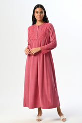 Lace Sleeve Maternity & Nursing Nightgown - 24406