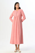 Lace Collar Maternity & Nursing Nightgown Salmon - 24408