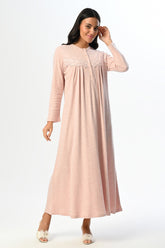 Lace Ribbed Maternity & Nursing Nightgown - 24409