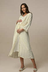 Festoon Maternity-Nursing Nightgown & Robe Set - 24517