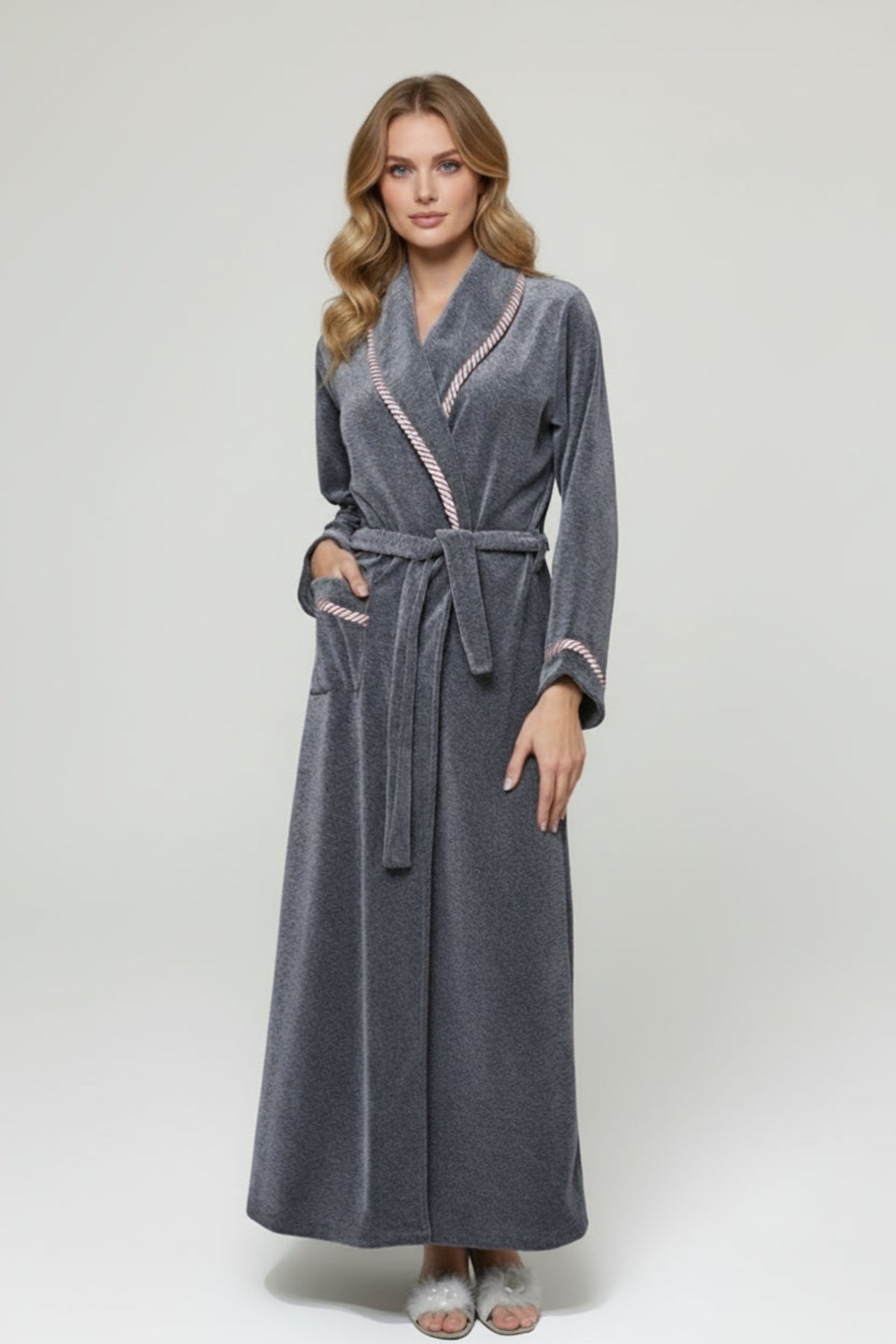 Welsoft Maternity Robe Grey - 24601