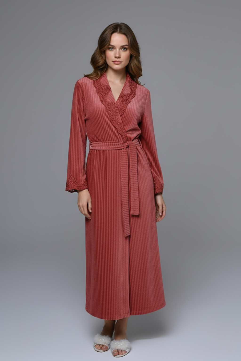 Lacy Edges Maternity Robe Tile - 24602
