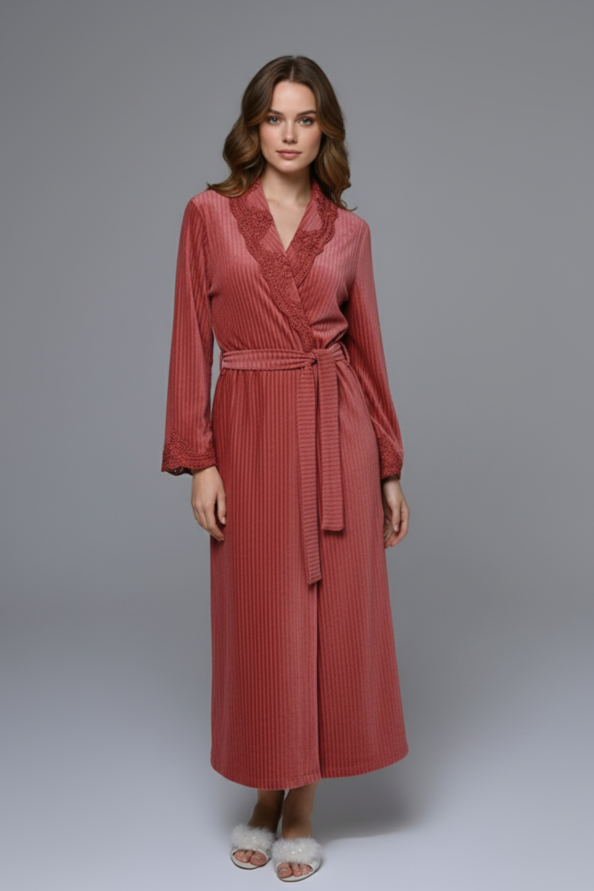 Lacy Edges Maternity Robe Tile - 24602