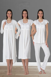 Lacy 4 Piece Maternity-Nursing Set Ecru - 2526