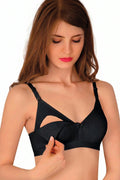 Non-Underwired Cotton Nursing Bra Black - 305