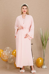 Lacy Panel Maternity-Nursing Nightgown & Robe Set Pink - 33500