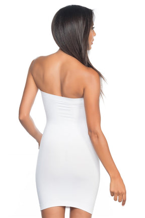 Seamless Straples Postpartum Corset Dress White - 5065