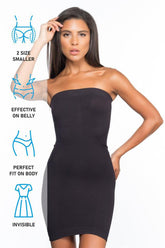 Seamless Straples Postpartum Corset Dress Black - 5065