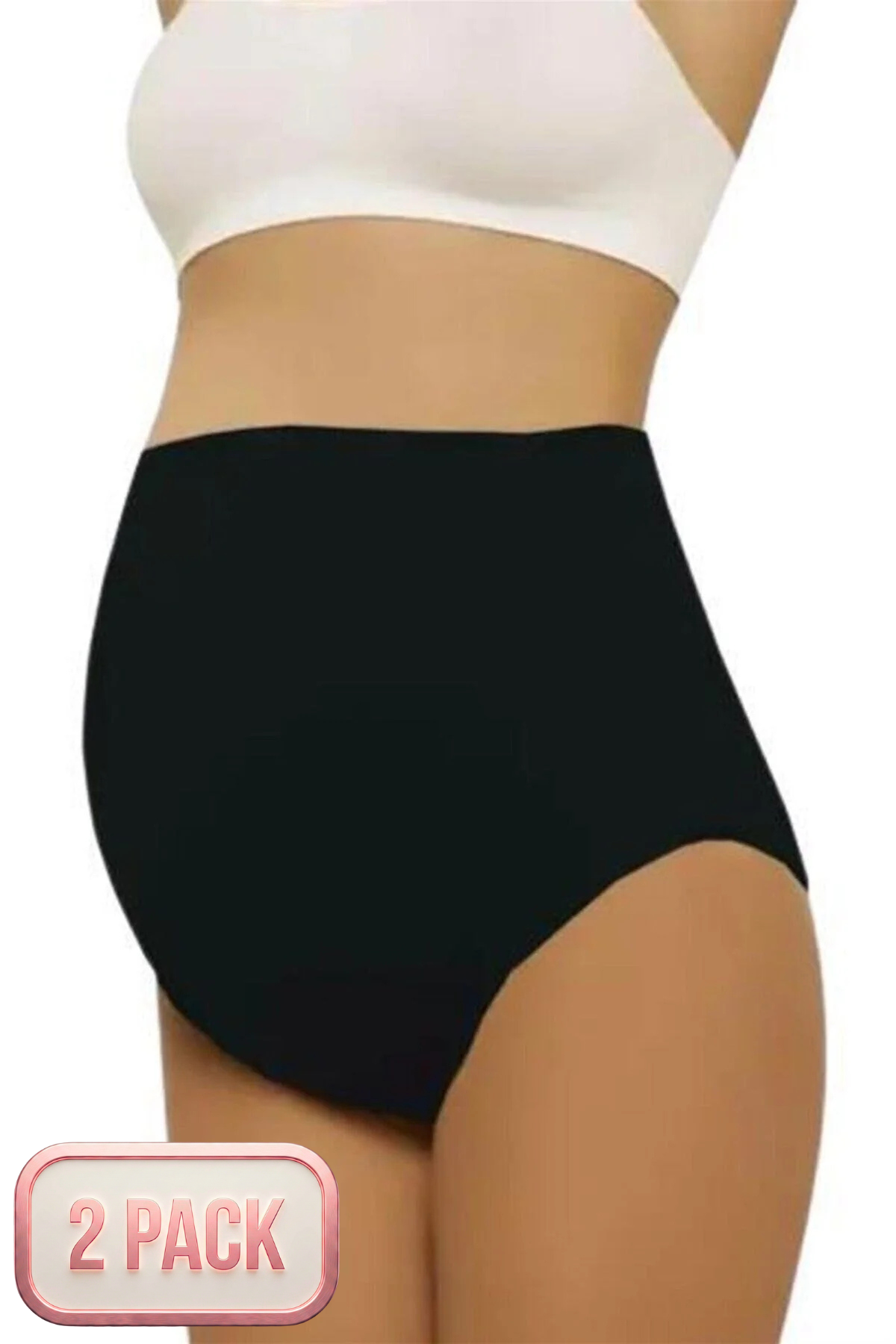 2-Pack Soft Slip Maternity Panties Black - 5210