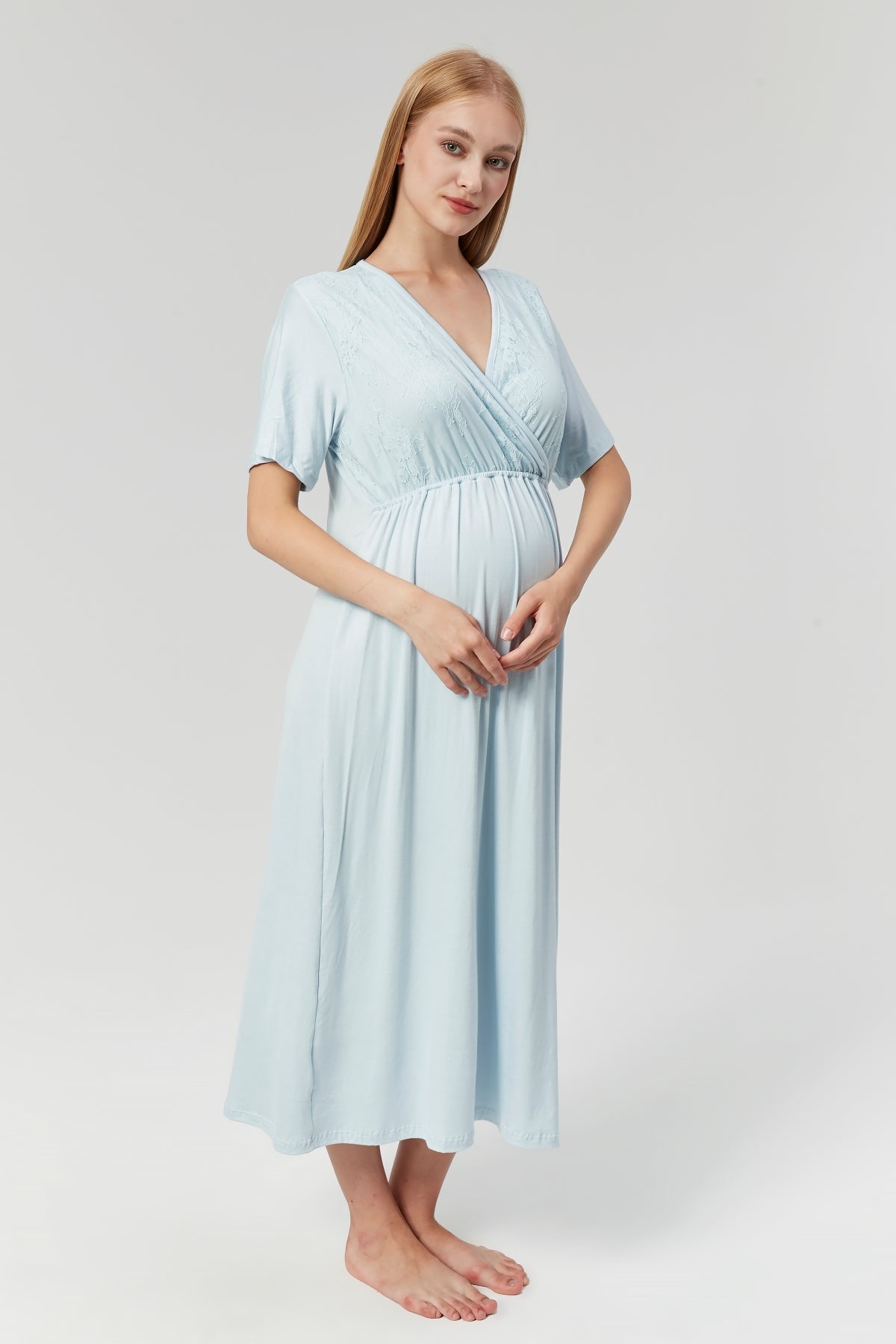 Robe Happy Mama Nightie Labour Gown Maternity Hospital Gown Robe