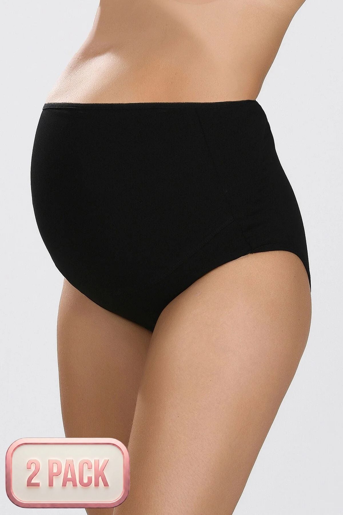 2-Pack Cotton Maternity Panties Black - 540