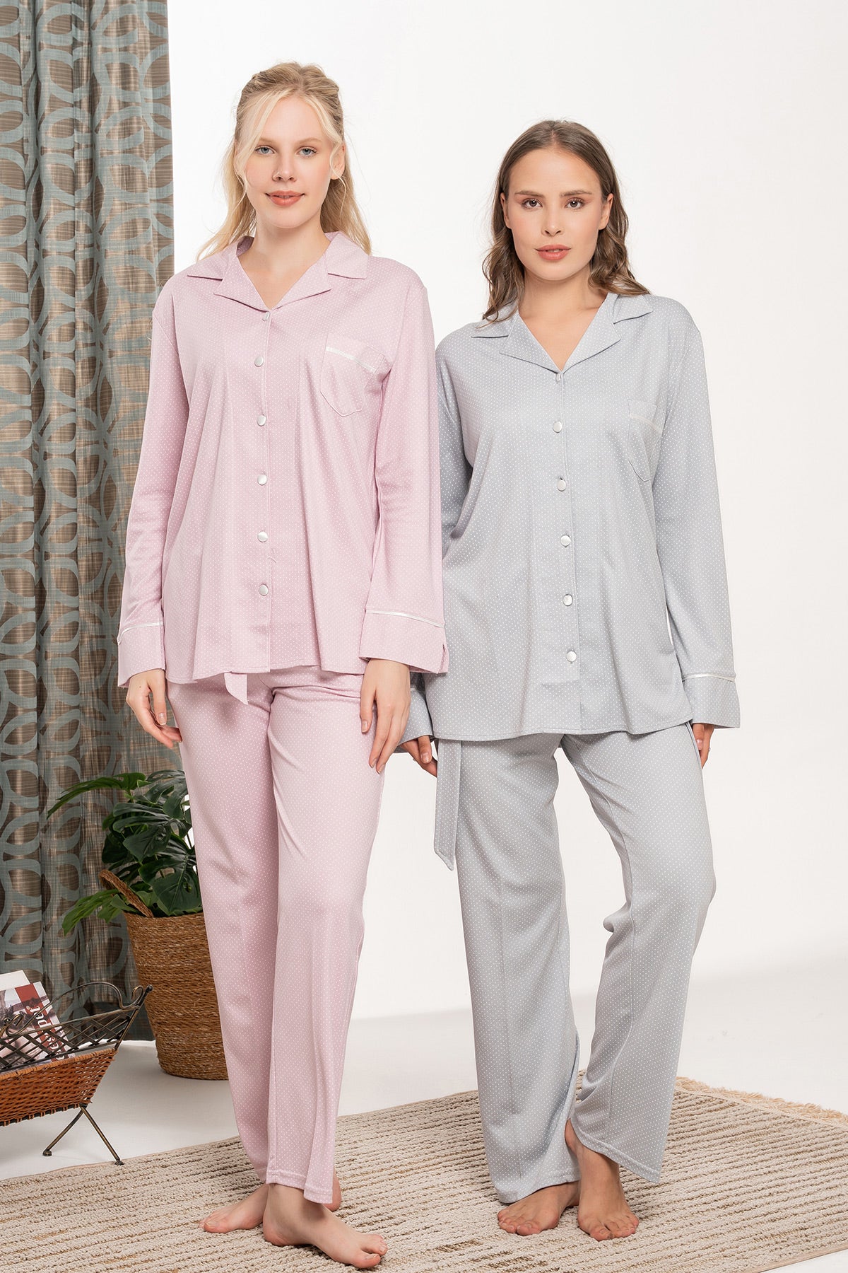 Polka-Dot Maternity & Nursing Pajama Set - 5727