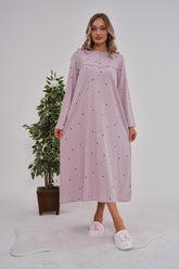 Heart Plus Size Maternity & Nursing Nightgown Lilac - 6152