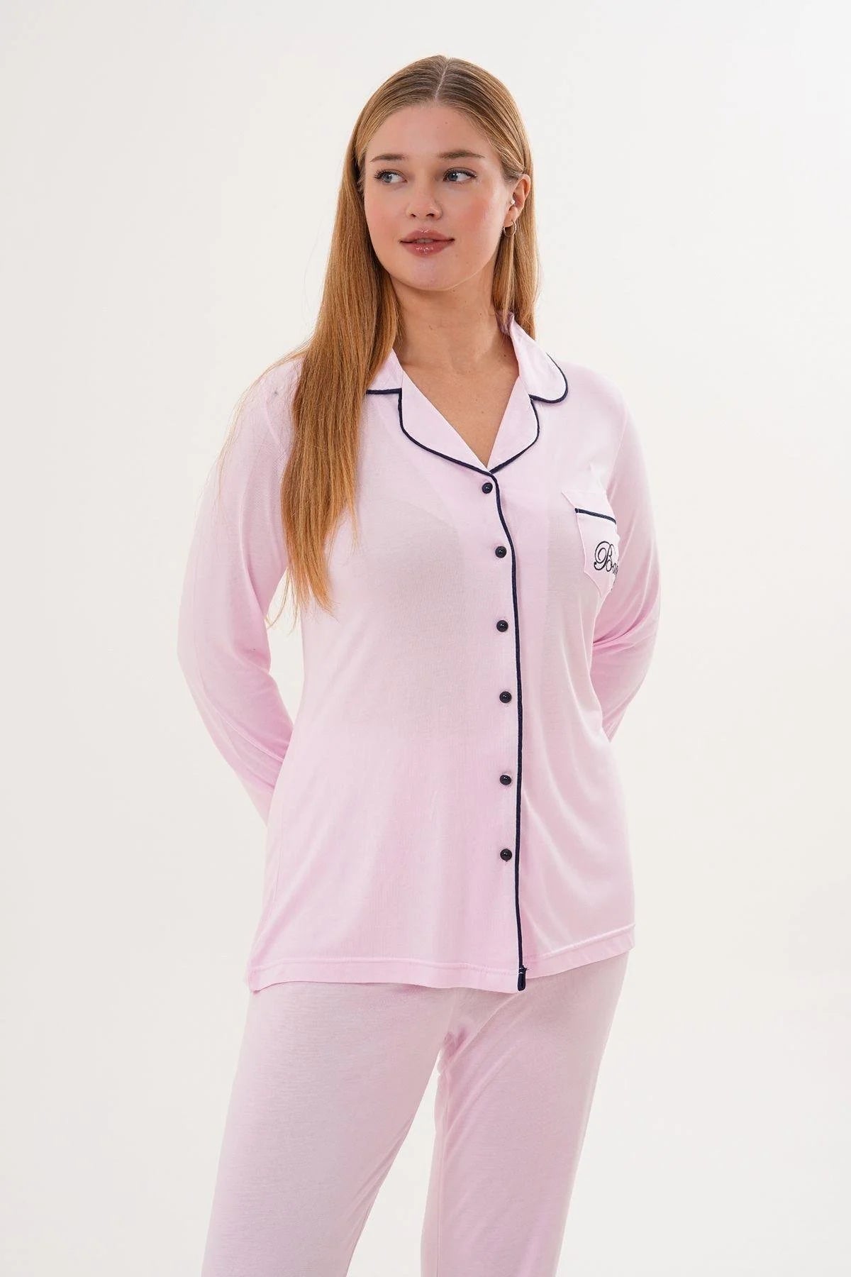 Bias Baby Printed Maternity & Nursing Pajama Set Pink - 6307
