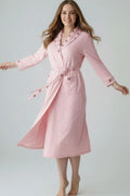 Patterned Plus Size Maternity Robe Powder - C6311
