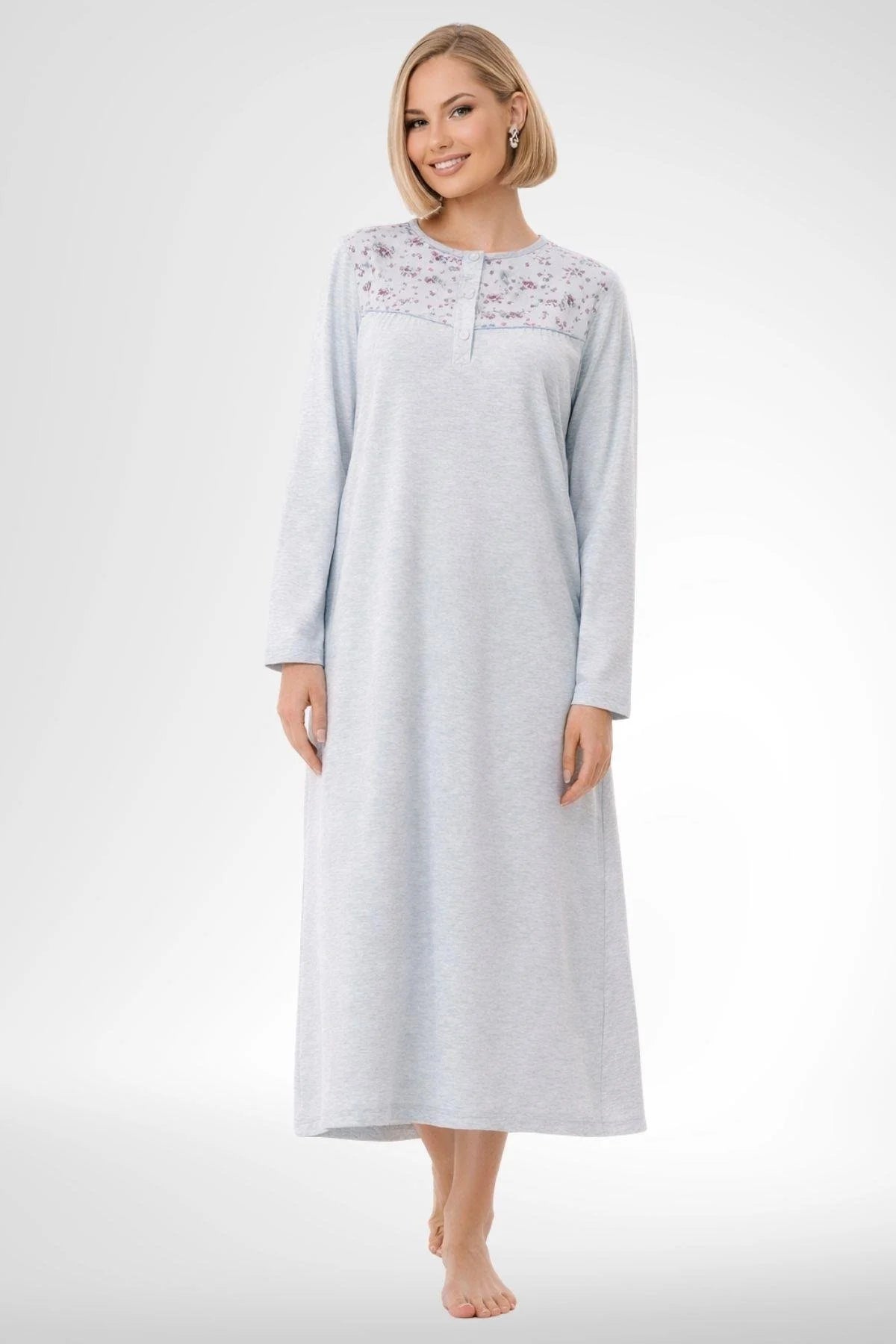 Patterned Plus Size 4-Piece Maternity-Nursing Set Blue - 6320