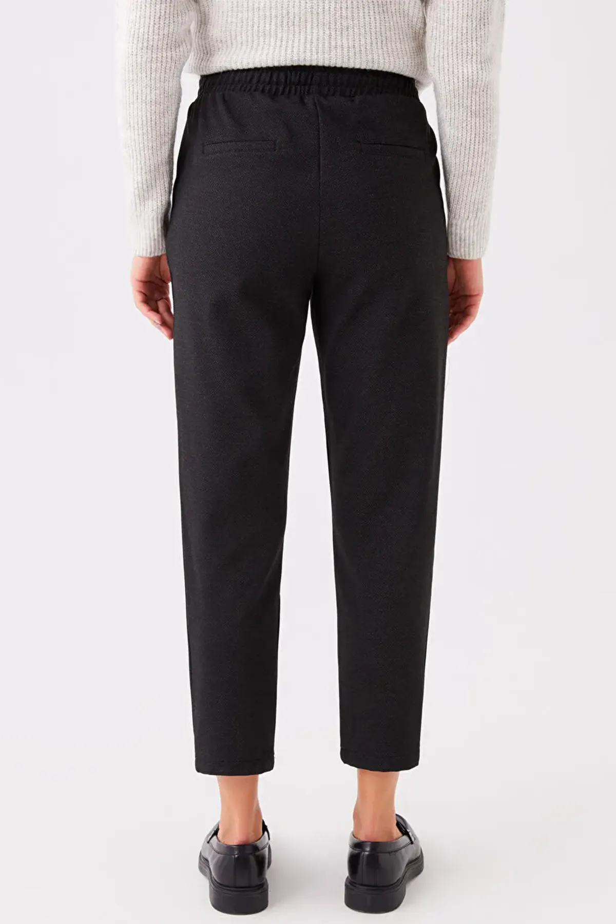 Elastic Waist Relaxed Fit Maternity Trousers Black - 8078