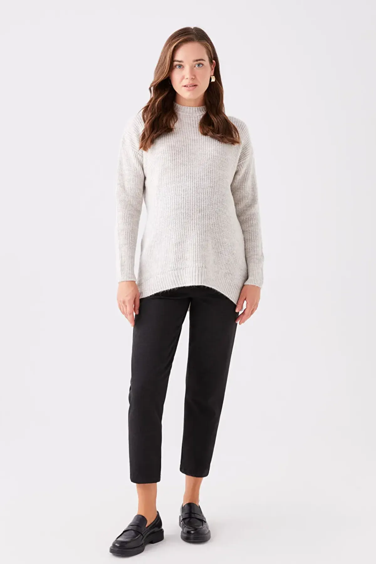 Elastic Waist Relaxed Fit Maternity Trousers Black - 8078