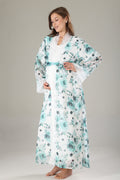 Lacy Maternity-Nursing Nightgown & Lacy Chiffon Robe Set Mint - 810