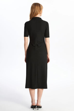 Elegant High Neck Maternity Dress Black - 8113
