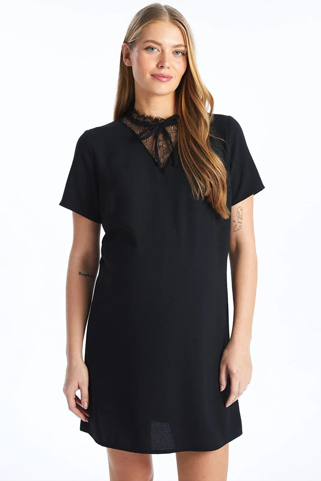 Essential Crew Neck Maternity Dress Black - 8119