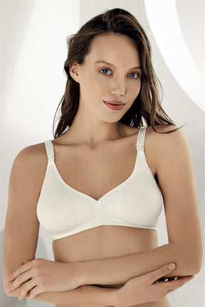 2-Pack Cotton Jersey Nursing Bra Ecru - 8150