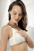 Cotton Wire-Free & Pad-Free Nursing Bra Ecru - 8150