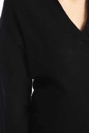 Soft Knit Polo Neck Maternity Dress Black - 81514