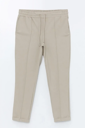 Elastic Waist Maternity Trousers Beige - 8305