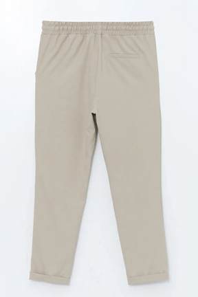 Elastic Waist Maternity Trousers Beige - 8305