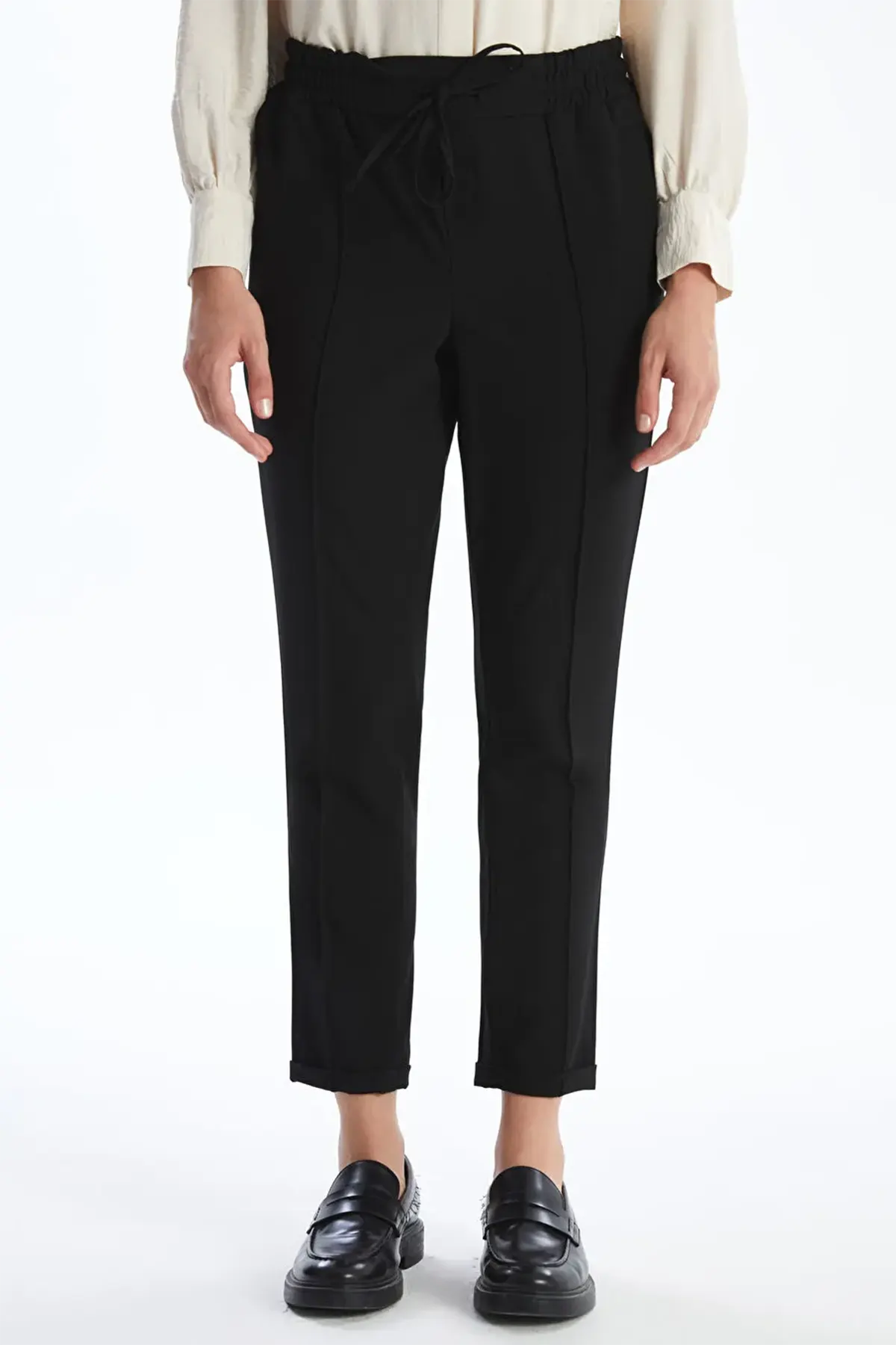 Elastic Waist Maternity Trousers Black - 8305