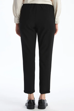 Elastic Waist Maternity Trousers Black - 8305